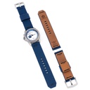 Stratum Cordura & Leather Watchband - Navy Blue